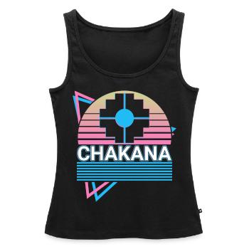 Chakana Inca Cross Rétro - Débardeur bio Premium Femme - noir - Devant - AI Model Female 172 light (172cm)