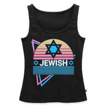 Jüdischer Davidstern Retro Jude Hebräisch - Frauen Premium Organic Tank Top - Schwarz - Vorne - AI Model Female 172 light (172cm)