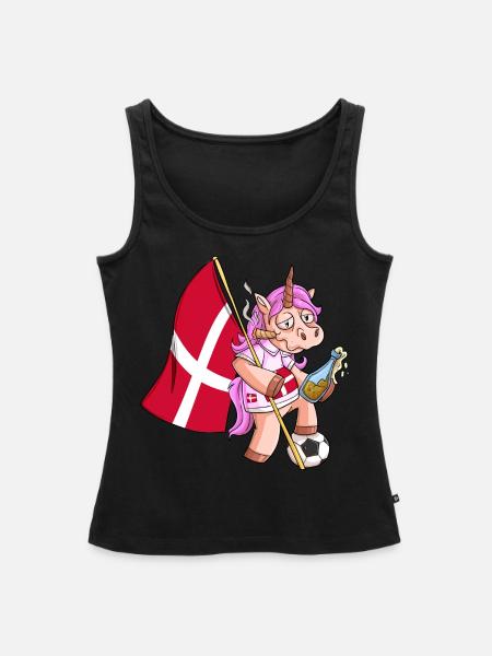 Dänisches Party Einhorn - Frauen Premium Organic Tank Top - Schwarz