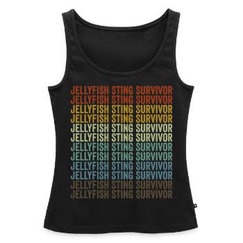 Quallenstich Survivor Quallenstich Survivor - Frauen Premium Organic Tank Top - Schwarz - Vorne - AI Model Female 172 light (172cm)
