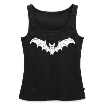 Fledermaus chauve-souris blanche goth - Débardeur bio Premium Femme - noir - Devant - AI Model Female 172 light (172cm)