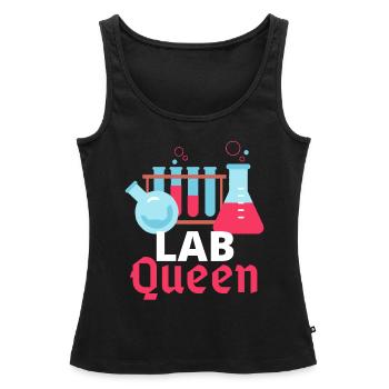 Königin des Labors, Queen of the lab - Débardeur bio Premium Femme - noir - Devant - AI Model Female 172 light (172cm)