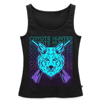Chasse au coyote Chasseur de coyote rétro - Débardeur bio Premium Femme - noir - Devant - AI Model Female 172 light (172cm)