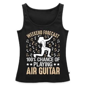 100% Chance to Play Air Guitar Funny Air Guitar - Women’s Premium Organic Tank top - black - Front - AI Model Female 172 light (172cm)