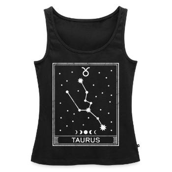 Signe astrologique du Taureau - Débardeur bio Premium Femme - noir - Devant - AI Model Female 172 light (172cm)