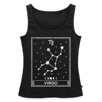 Signe astrologique de la Vierge - Débardeur bio Premium Femme - noir - Devant - AI Model Female 172 light (172cm)