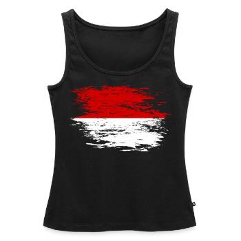 Indonesien Flagge used - Frauen Premium Organic Tank Top - Schwarz - Vorne - AI Model Female 172 light (172cm)
