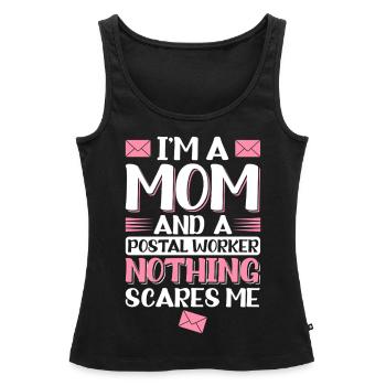 Mom and postal workers Postal workers - Women’s Premium Organic Tank top - black - Front - AI Model Female 172 light (172cm)