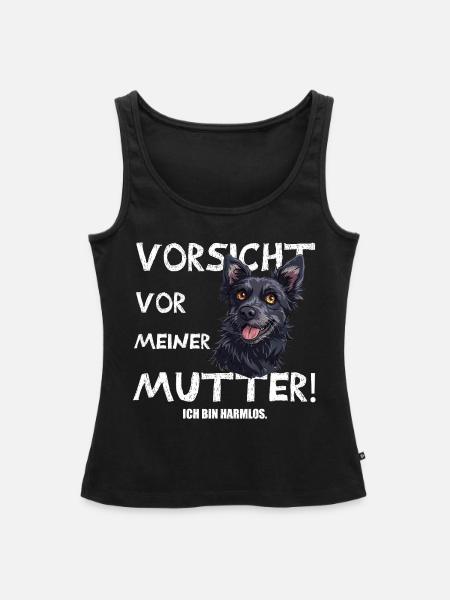 Hundemama Vorsicht - Frauen Premium Organic Tank Top - Schwarz