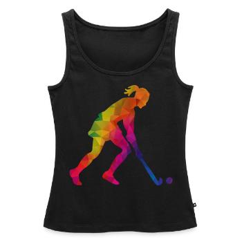 Hockey Frauen Hockeyspielerin Bunt - Frauen Premium Organic Tank Top - Schwarz - Vorne - AI Model Female 172 light (172cm)
