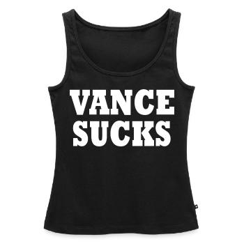 vance sucks - Débardeur bio Premium Femme - noir - Devant - AI Model Female 172 light (172cm)