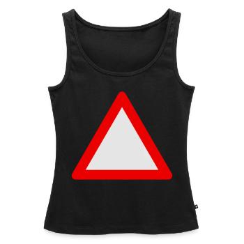 Blank Warning Triangle - Women’s Premium Organic Tank top - black - Front - AI Model Female 172 light (172cm)