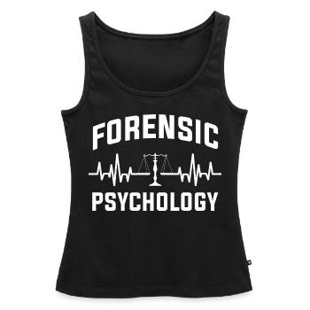 Psychologie médico-légale – Forensic Science Legal - Débardeur bio Premium Femme - noir - Devant - AI Model Female 172 light (172cm)