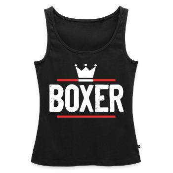 Boxer Boxen Sport - Frauen Premium Organic Tank Top - Schwarz - Vorne - AI Model Female 172 light (172cm)