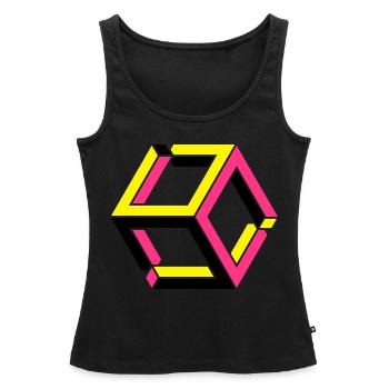 Impossible Figures 81B - Women’s Premium Organic Tank top - black - Front - AI Model Female 172 light (172cm)