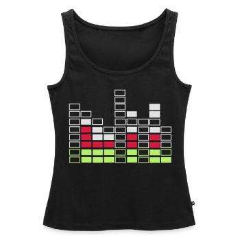 Musique Bassline bro jeu égaliseur - Débardeur bio Premium Femme - noir - Devant - AI Model Female 172 light (172cm)