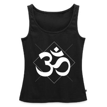 OM Zeichen - Frauen Premium Organic Tank Top - Schwarz - Vorne - AI Model Female 172 light (172cm)
