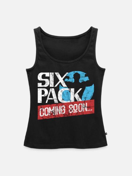 Six Pack Coming Soon 32 - Frauen Premium Organic Tank Top - Schwarz