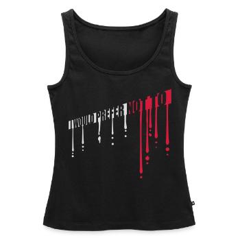 Je préfère ne pas - Débardeur bio Premium Femme - noir - Devant - AI Model Female 172 light (172cm)