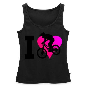 Mountain bikers Cycling Mountain bike cyclists - Women’s Premium Organic Tank top - black - Front - AI Model Female 172 light (172cm)