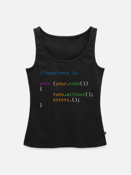 Happiness Code - Frauen Premium Organic Tank Top - Schwarz
