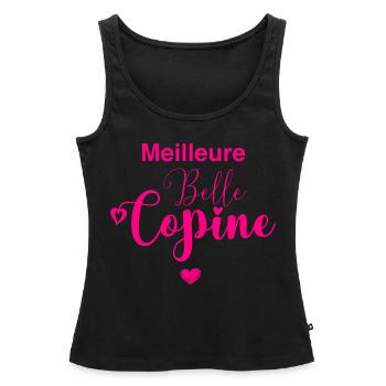 Meilleure Belle copine - Débardeur bio Premium Femme - noir - Devant - AI Model Female 172 light (172cm)