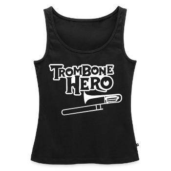 Trombone - Débardeur bio Premium Femme - noir - Devant - AI Model Female 172 light (172cm)