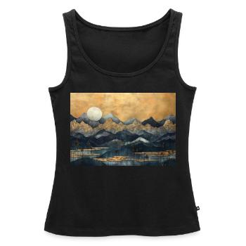 Paysage de Dante - Débardeur bio Premium Femme - noir - Devant - AI Model Female 172 light (172cm)