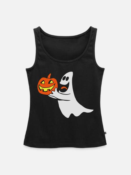 Halloween Geist - Frauen Premium Organic Tank Top - Schwarz