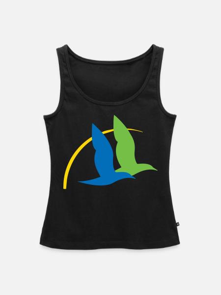 Seevogel, der Charente fliegt - Frauen Premium Organic Tank Top - Schwarz