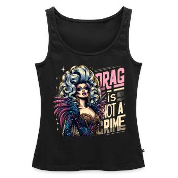 Inspiré exclusif de la culture drag et de la drag queen - Débardeur bio Premium Femme - noir - Devant - AI Model Female 172 light (172cm)