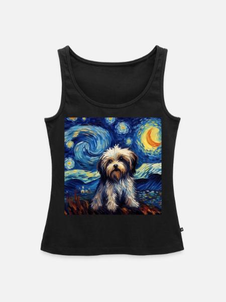 Havaneser Sternennacht - Frauen Premium Organic Tank Top - Schwarz