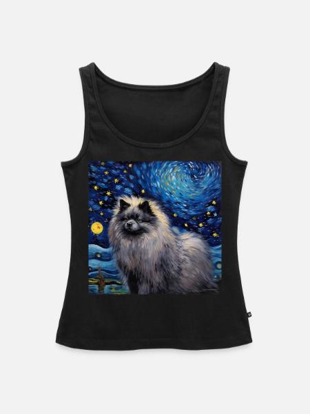 Wolfsspitz Sternennacht - Frauen Premium Organic Tank Top - Schwarz