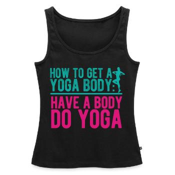 Yogalehrer Spruch Für Yogi Yoga - Frauen Premium Organic Tank Top - Schwarz - Vorne - AI Model Female 172 light (172cm)