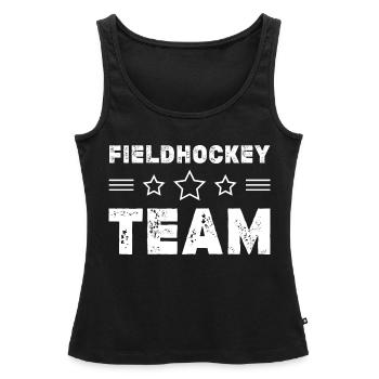 Équipe de hockey sur gazon - Débardeur bio Premium Femme - noir - Devant - AI Model Female 172 light (172cm)