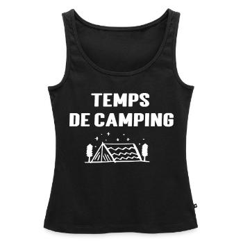 temps de camping - Débardeur bio Premium Femme - noir - Devant - AI Model Female 172 light (172cm)