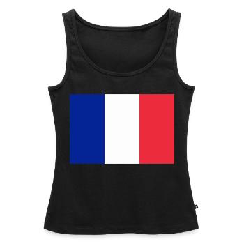 Drapeau français / French flag - Débardeur bio Premium Femme - noir - Devant - AI Model Female 172 light (172cm)
