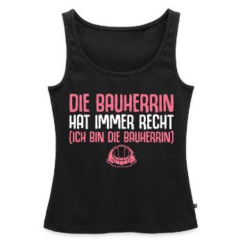 Hausbau Baustelle Hauskauf Bauherrin Geschenk - Frauen Premium Organic Tank Top - Schwarz - Vorne - AI Model Female 172 light (172cm)