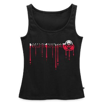 chasseur de zombies citation d’Halloween - Débardeur bio Premium Femme - noir - Devant - AI Model Female 172 light (172cm)