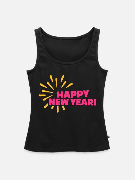 Happy New Year - Frauen Premium Organic Tank Top - Schwarz
