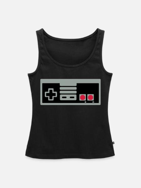 Super Retro Controller - Frauen Premium Organic Tank Top - Schwarz