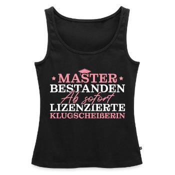 Masterprüfung bestanden Master Abschluss - Frauen Premium Organic Tank Top - Schwarz - Vorne - AI Model Female 172 light (172cm)