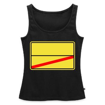 Ortsschild Planko - Frauen Premium Organic Tank Top - Schwarz - Vorne - AI Model Female 172 light (172cm)
