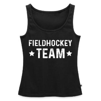 Équipe de hockey sur gazon - Débardeur bio Premium Femme - noir - Devant - AI Model Female 172 light (172cm)