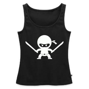 ninja - Frauen Premium Organic Tank Top - Schwarz - Vorne - AI Model Female 172 light (172cm)