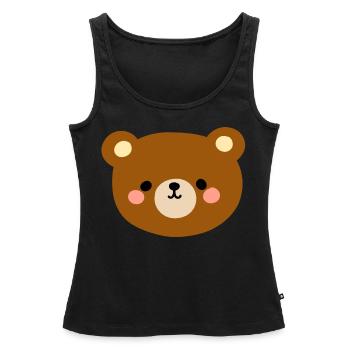 Grizzly ours - Débardeur bio Premium Femme - noir - Devant - AI Model Female 172 light (172cm)