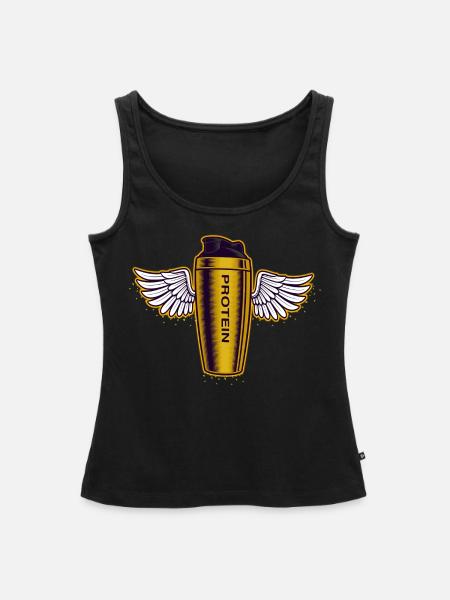 Shaker proteines gold - Frauen Premium Organic Tank Top - Schwarz