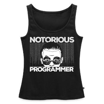 Programmer Coder Software Developer - Women’s Premium Organic Tank top - black - Front - AI Model Female 172 light (172cm)