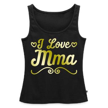 J’adore le Mma - Débardeur bio Premium Femme - noir - Devant - AI Model Female 172 light (172cm)