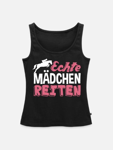Echte Mädchen reiten - Frauen Premium Organic Tank Top - Schwarz